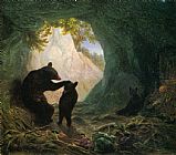 William Holbrook Beard Canvas Paintings - Bear and Cubs